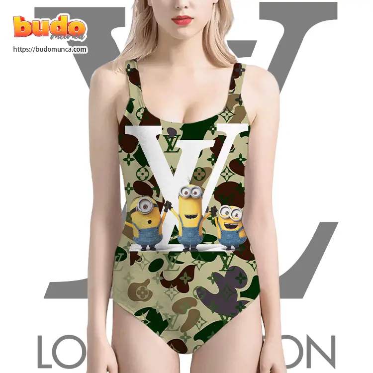 Lv feat despicable me happy minions yahooo swimsuit louis vuitton gift uninque for women
